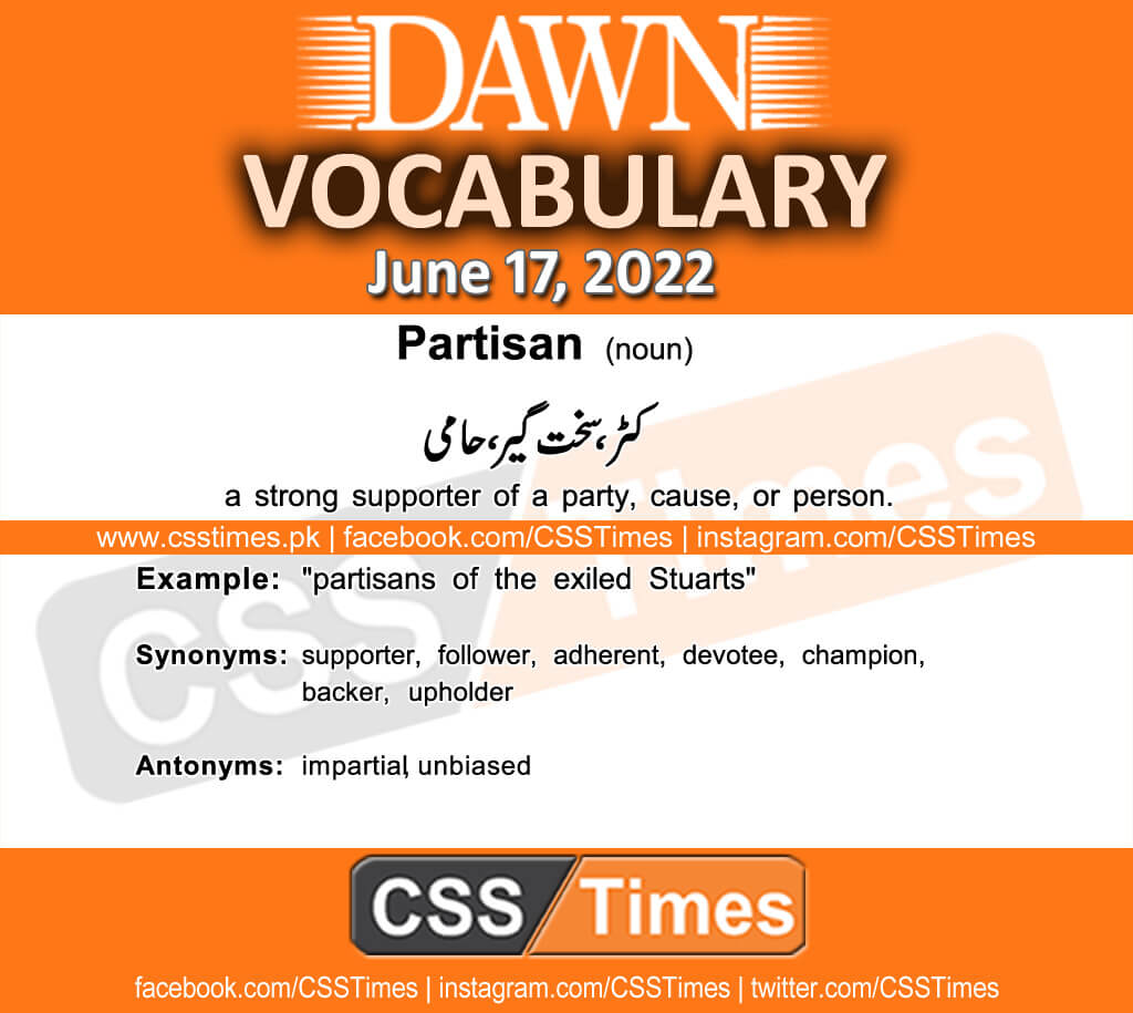 Daily DAWN News Vocabulary with Urdu Meaning (17 June 2022)