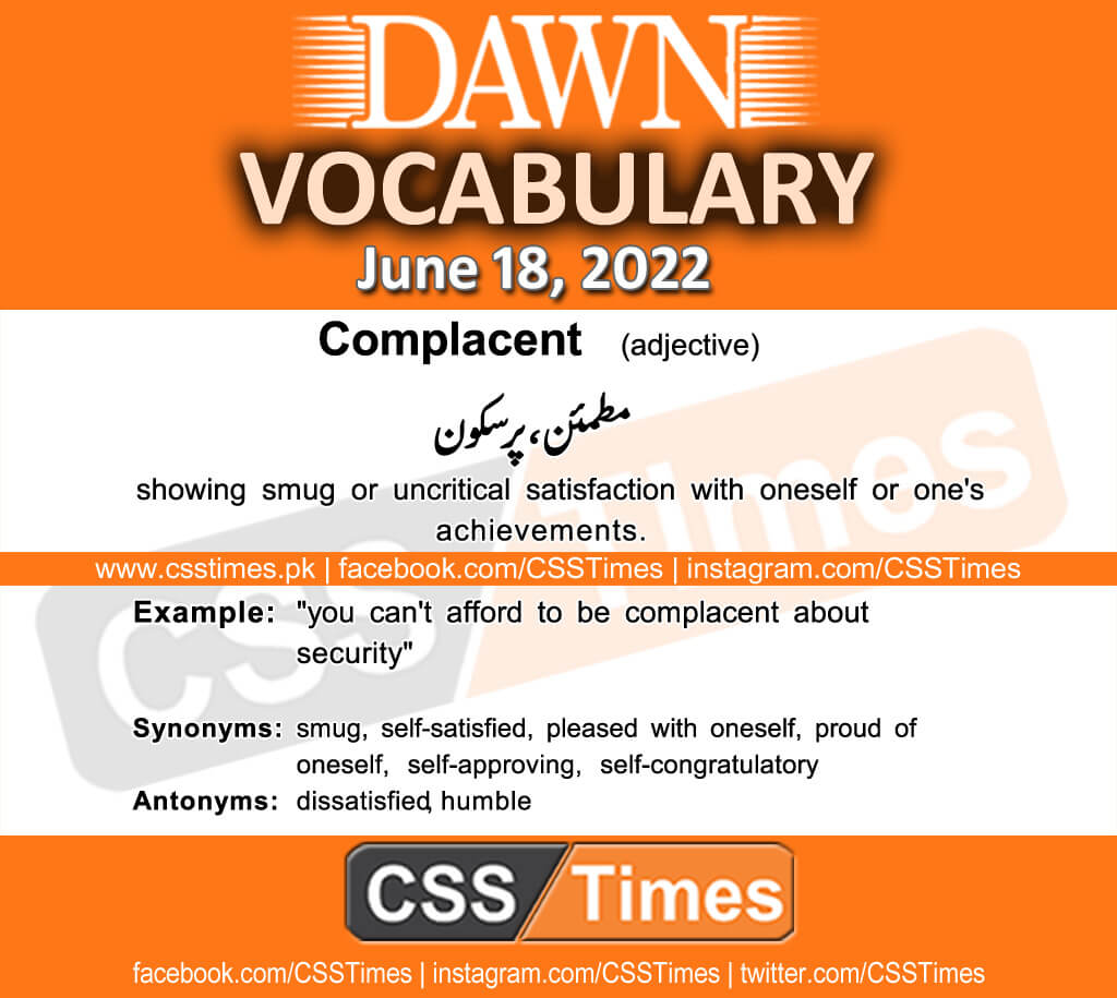 Daily DAWN News Vocabulary with Urdu Meaning (18 June 2022)