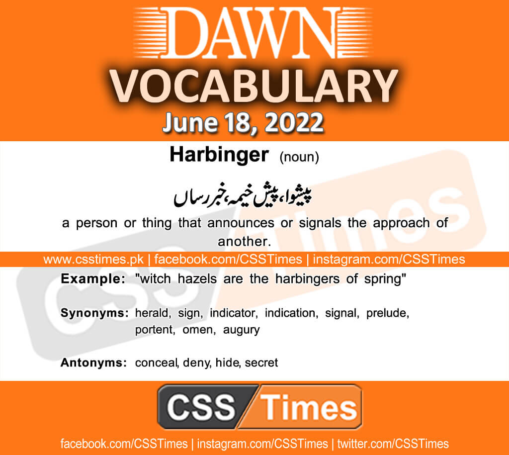 Daily DAWN News Vocabulary with Urdu Meaning (18 June 2022)