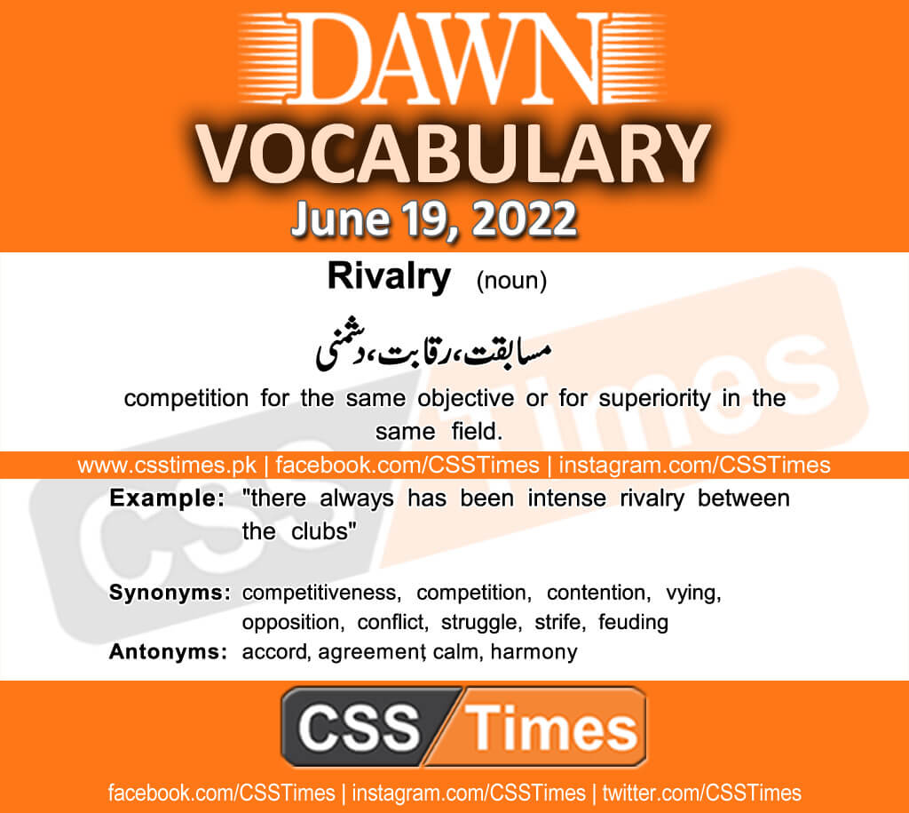 Daily DAWN News Vocabulary with Urdu Meaning (19 June 2022)