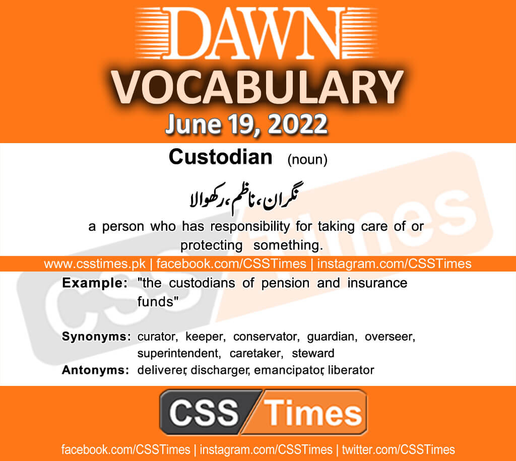 Daily DAWN News Vocabulary with Urdu Meaning (19 June 2022)