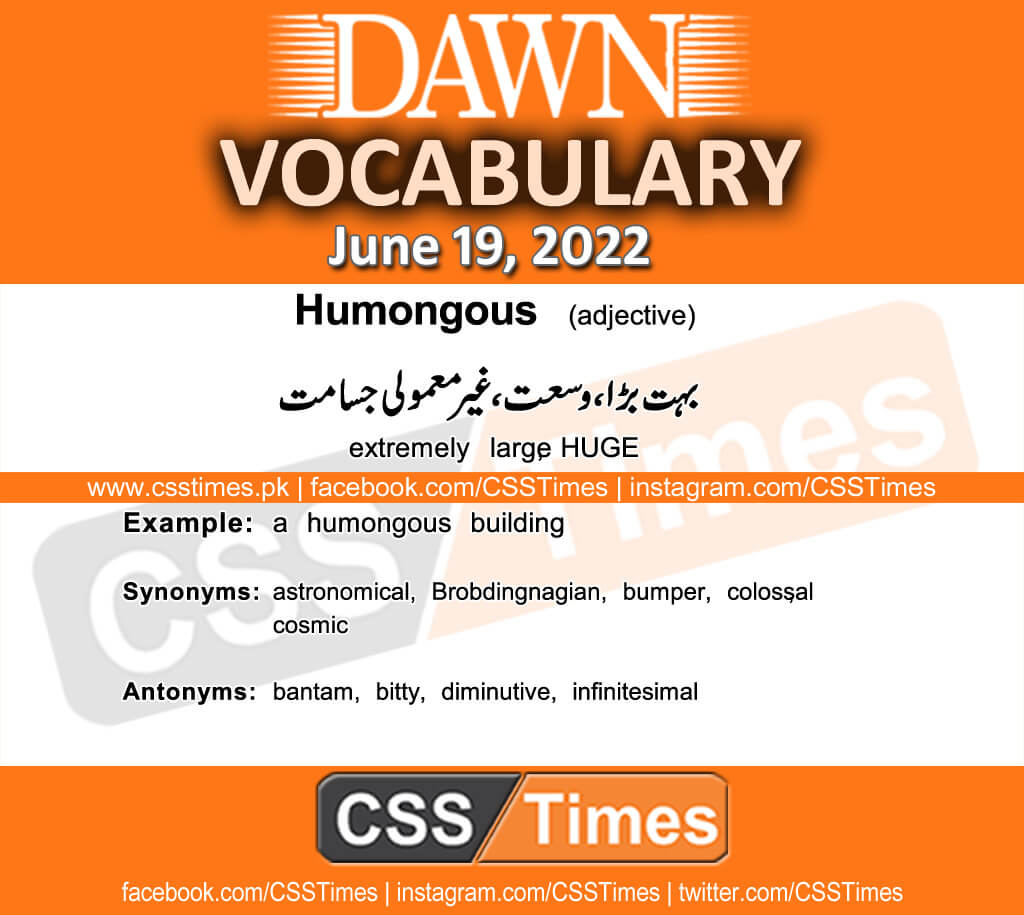 Daily DAWN News Vocabulary with Urdu Meaning (19 June 2022)
