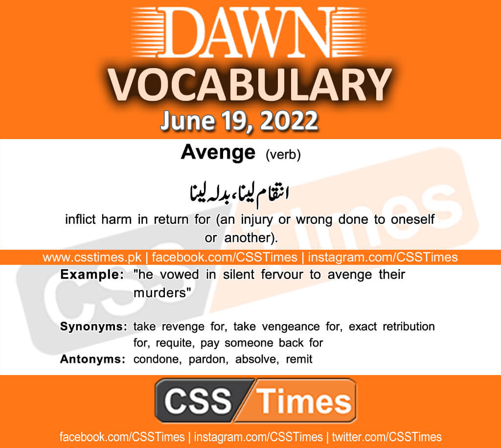 Daily DAWN News Vocabulary with Urdu Meaning (19 June 2022)