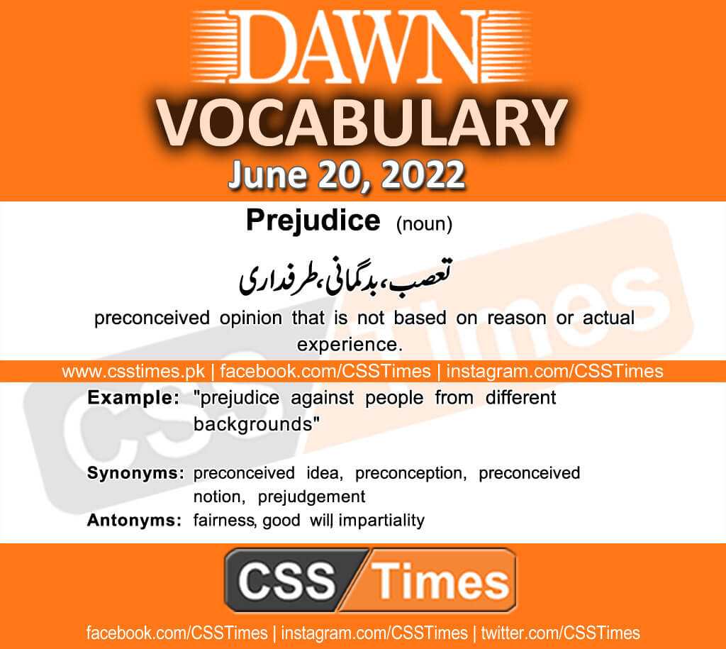 Daily DAWN News Vocabulary with Urdu Meaning (20 June 2022)