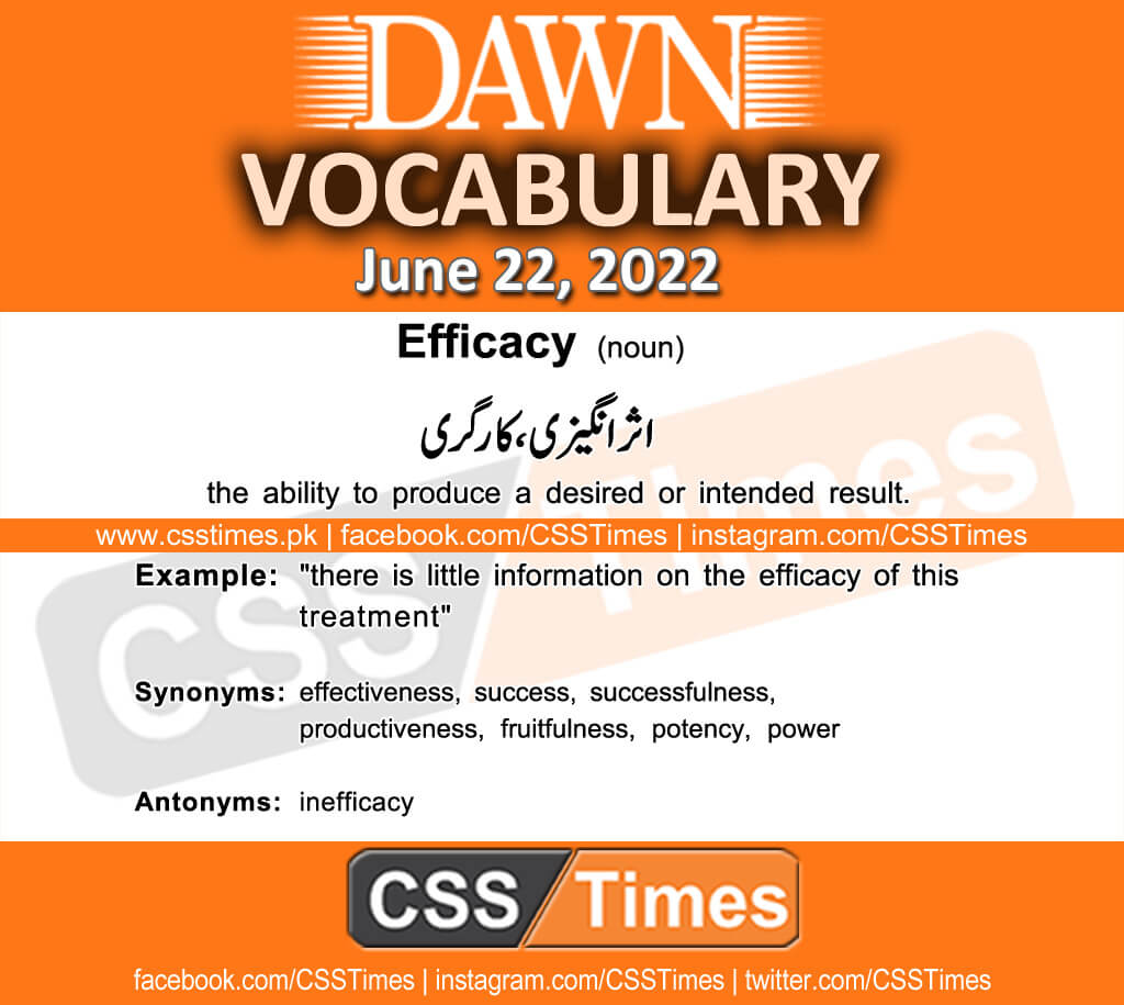 Daily DAWN News Vocabulary with Urdu Meaning (22 June 2022)