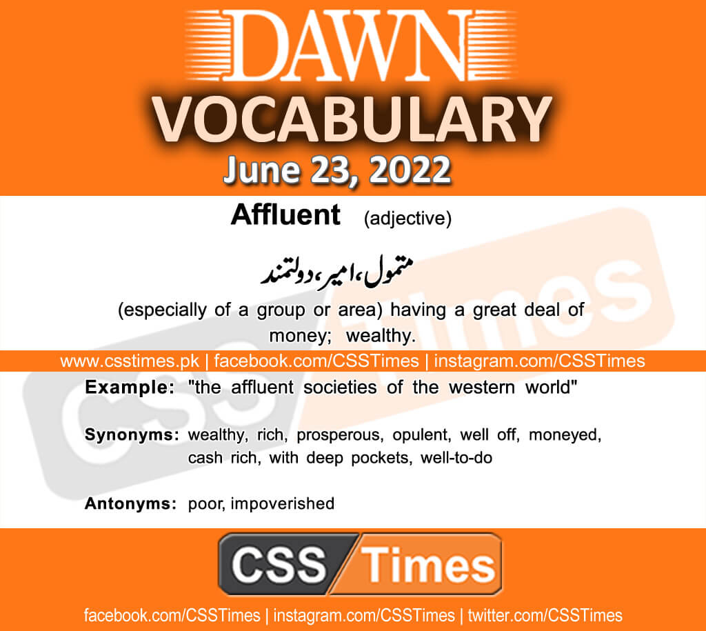 Daily DAWN News Vocabulary with Urdu Meaning (23 June 2022)