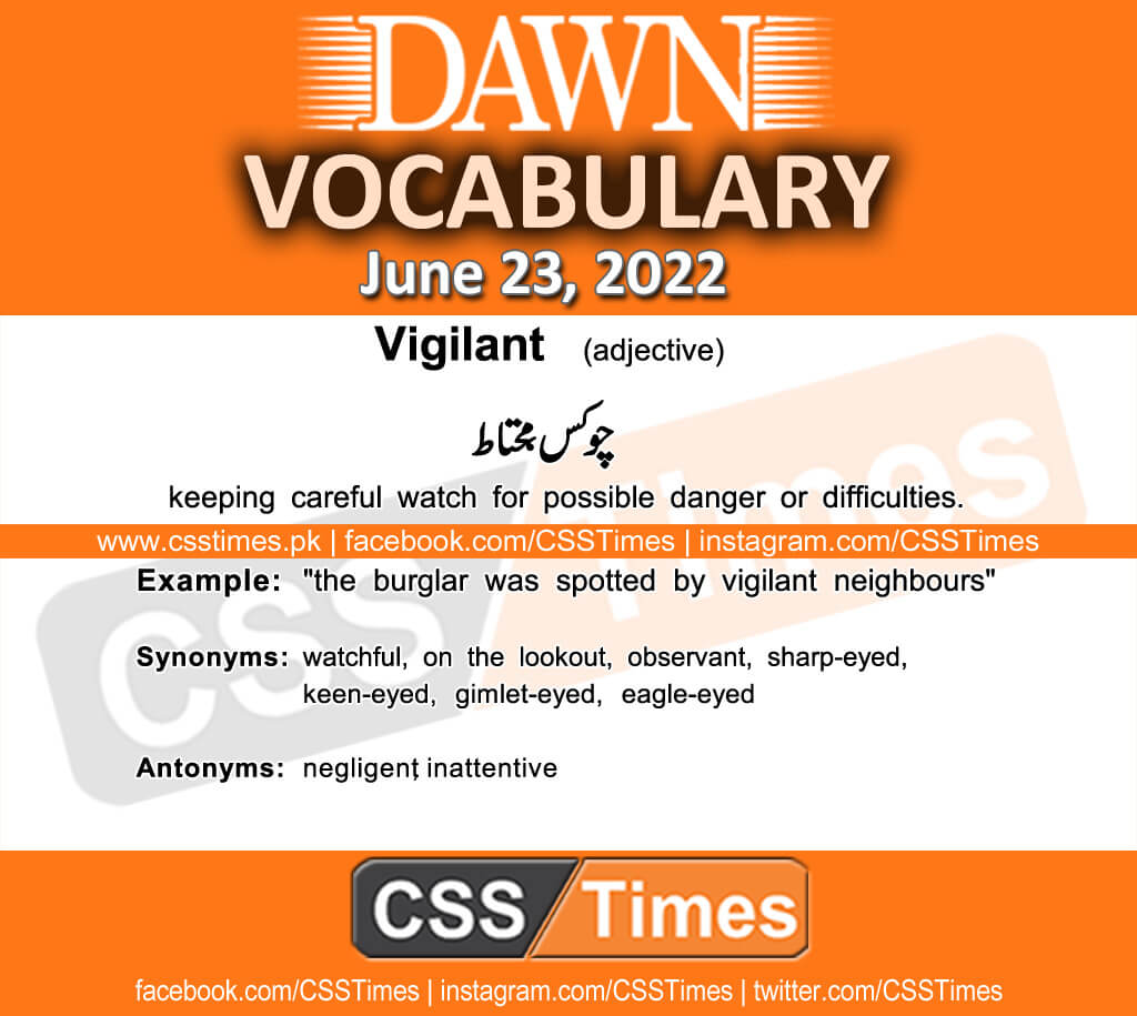 Daily DAWN News Vocabulary with Urdu Meaning (23 June 2022)