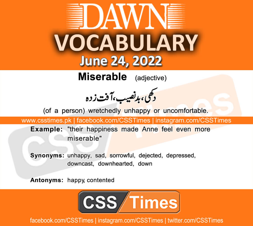 Daily DAWN News Vocabulary with Urdu Meaning (24 June 2022)