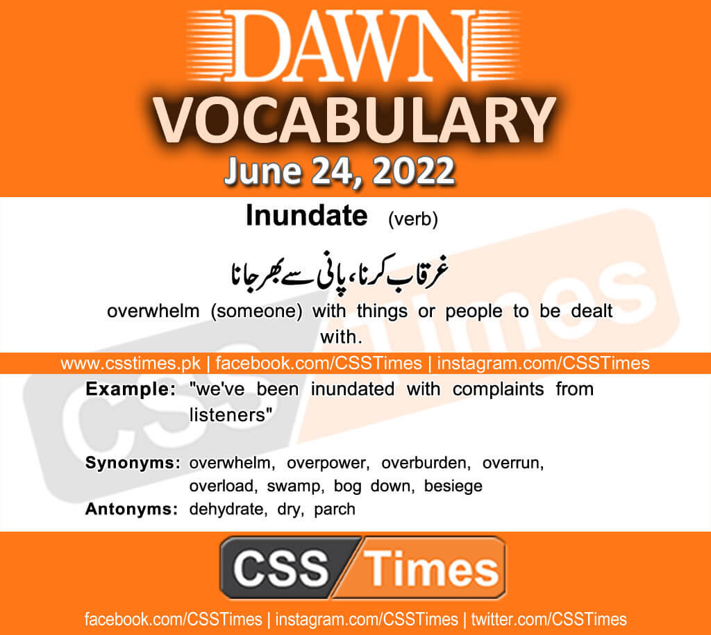 Daily DAWN News Vocabulary with Urdu Meaning (24 June 2022)