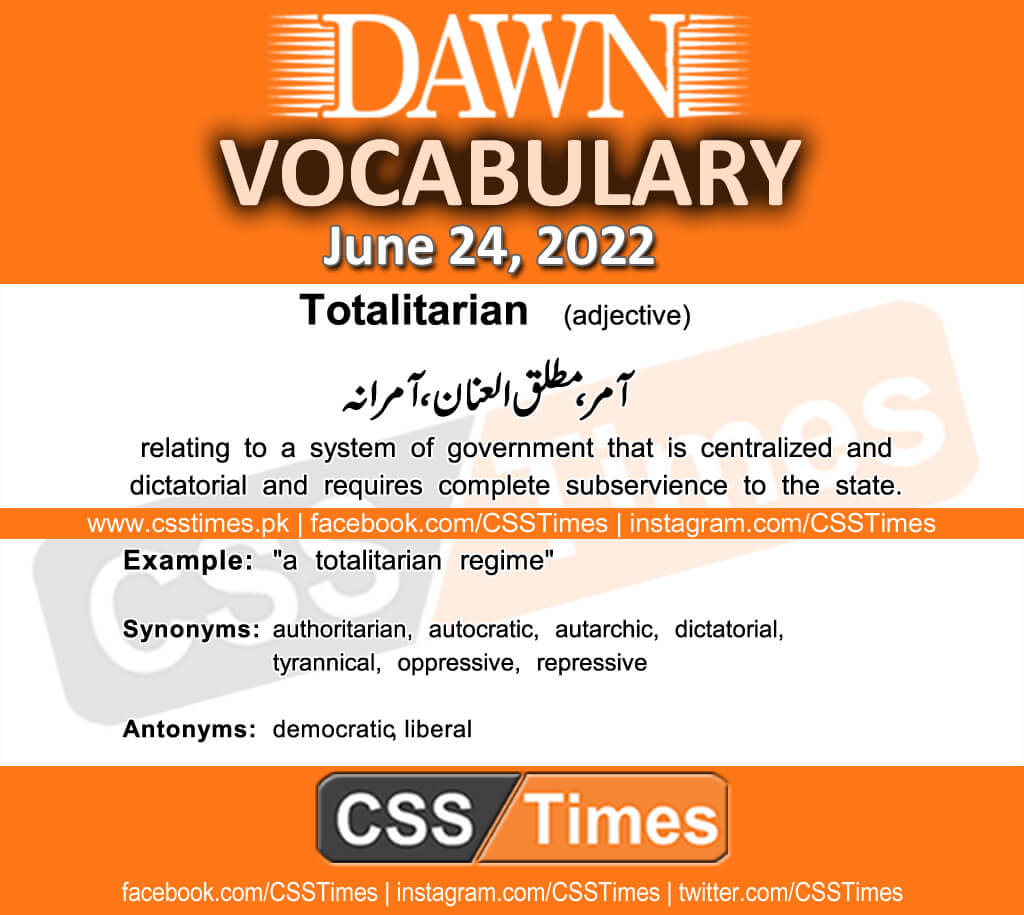 Daily DAWN News Vocabulary with Urdu Meaning (24 June 2022)