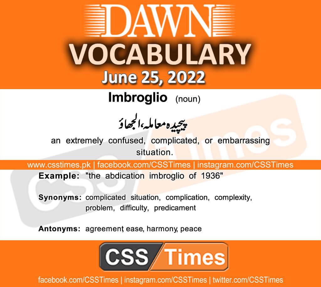 Daily DAWN News Vocabulary with Urdu Meaning (25 June 2022)