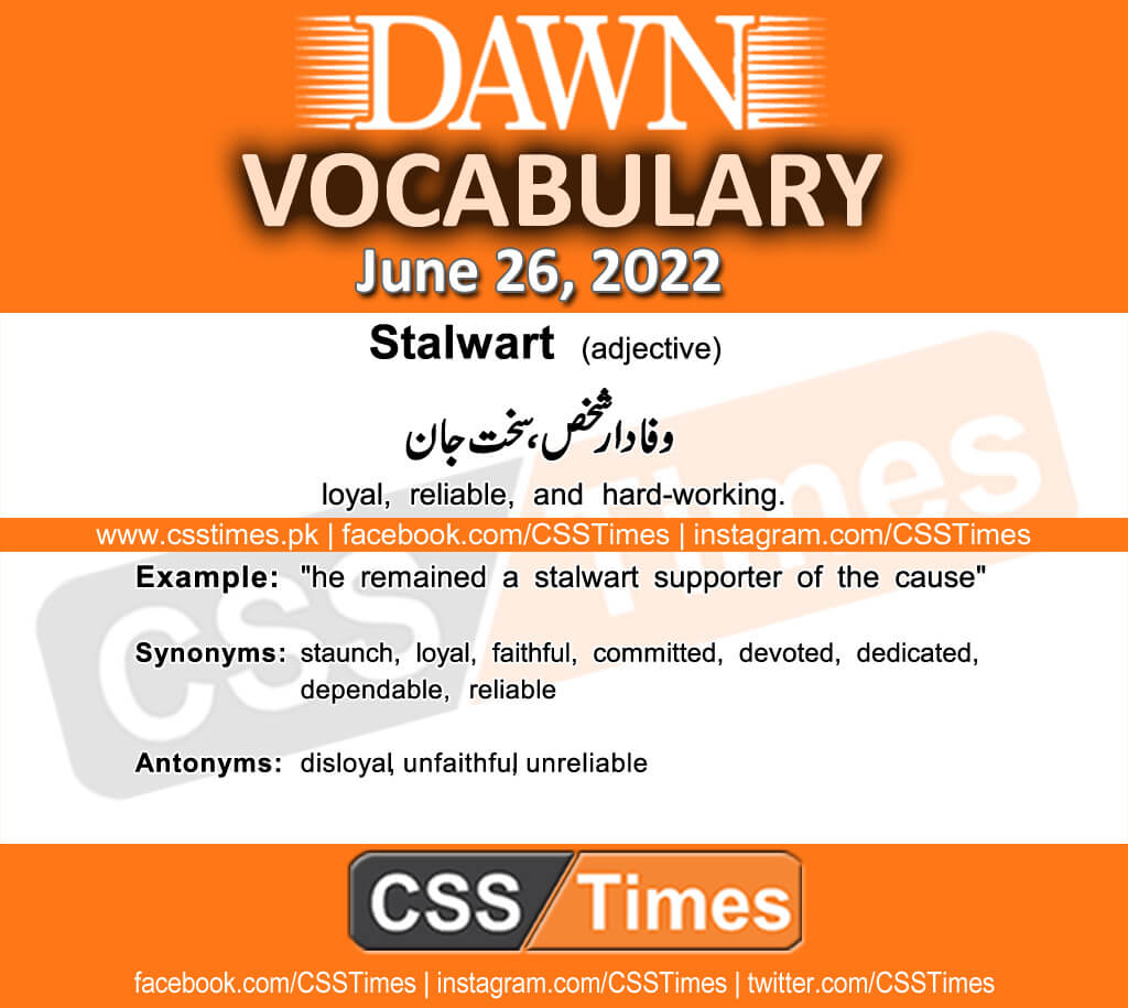 Daily DAWN News Vocabulary with Urdu Meaning (26 June 2022)