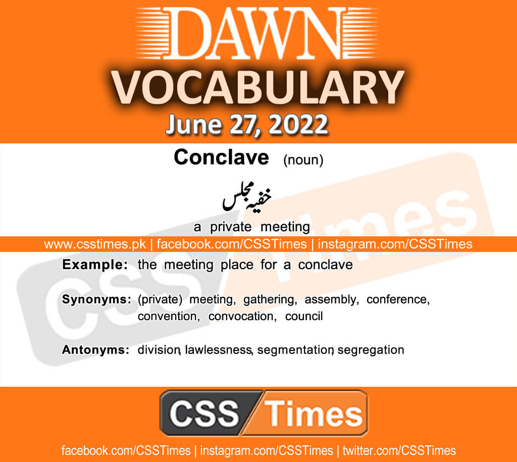 Daily DAWN News Vocabulary with Urdu Meaning (27 June 2022)