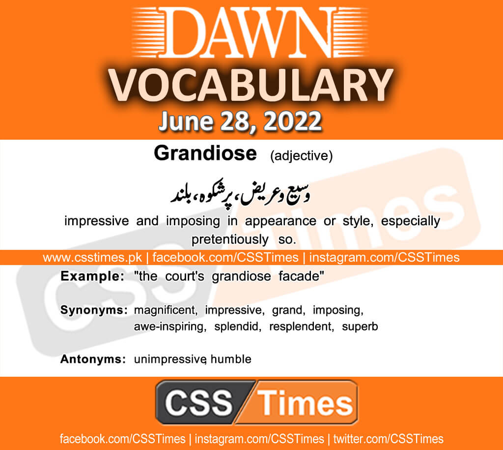 Daily DAWN News Vocabulary with Urdu Meaning (28 June 2022)