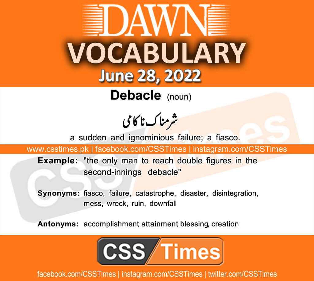 Daily DAWN News Vocabulary with Urdu Meaning (28 June 2022)