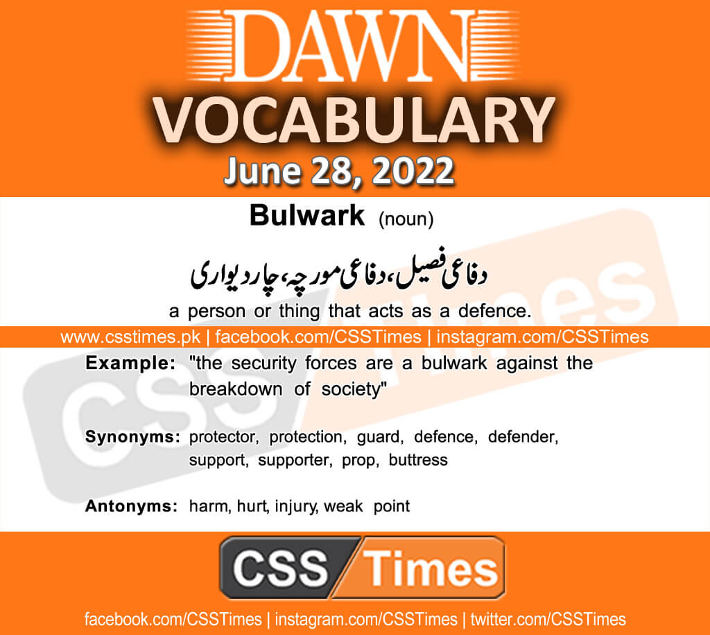 Daily DAWN News Vocabulary with Urdu Meaning (28 June 2022)