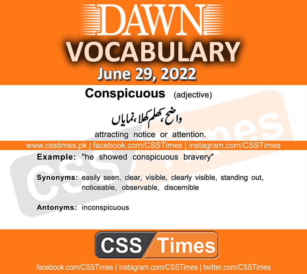 Daily DAWN News Vocabulary with Urdu Meaning (29 June 2022)