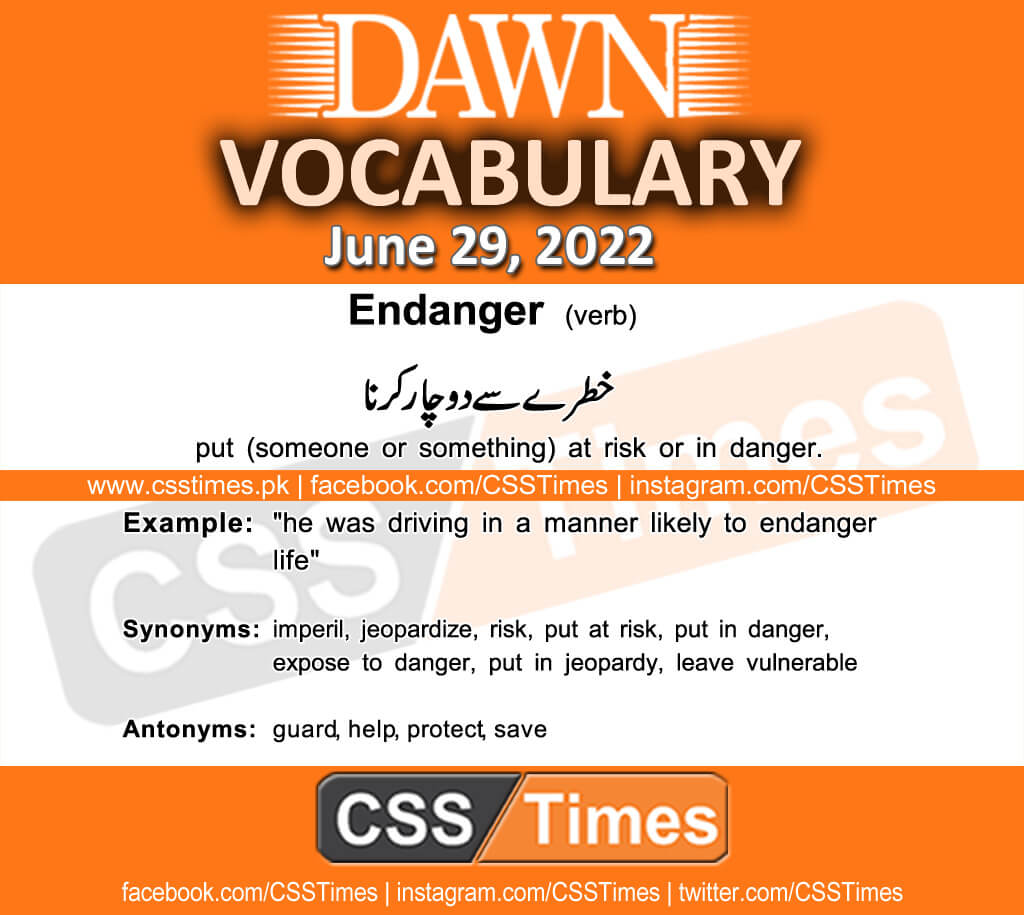 Daily DAWN News Vocabulary with Urdu Meaning (29 June 2022)