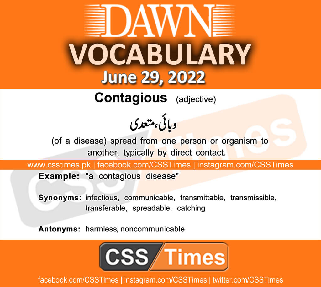 Daily DAWN News Vocabulary with Urdu Meaning (29 June 2022)