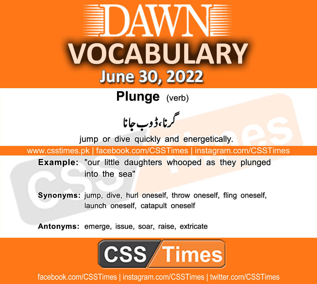 Daily DAWN News Vocabulary with Urdu Meaning (30 June 2022)