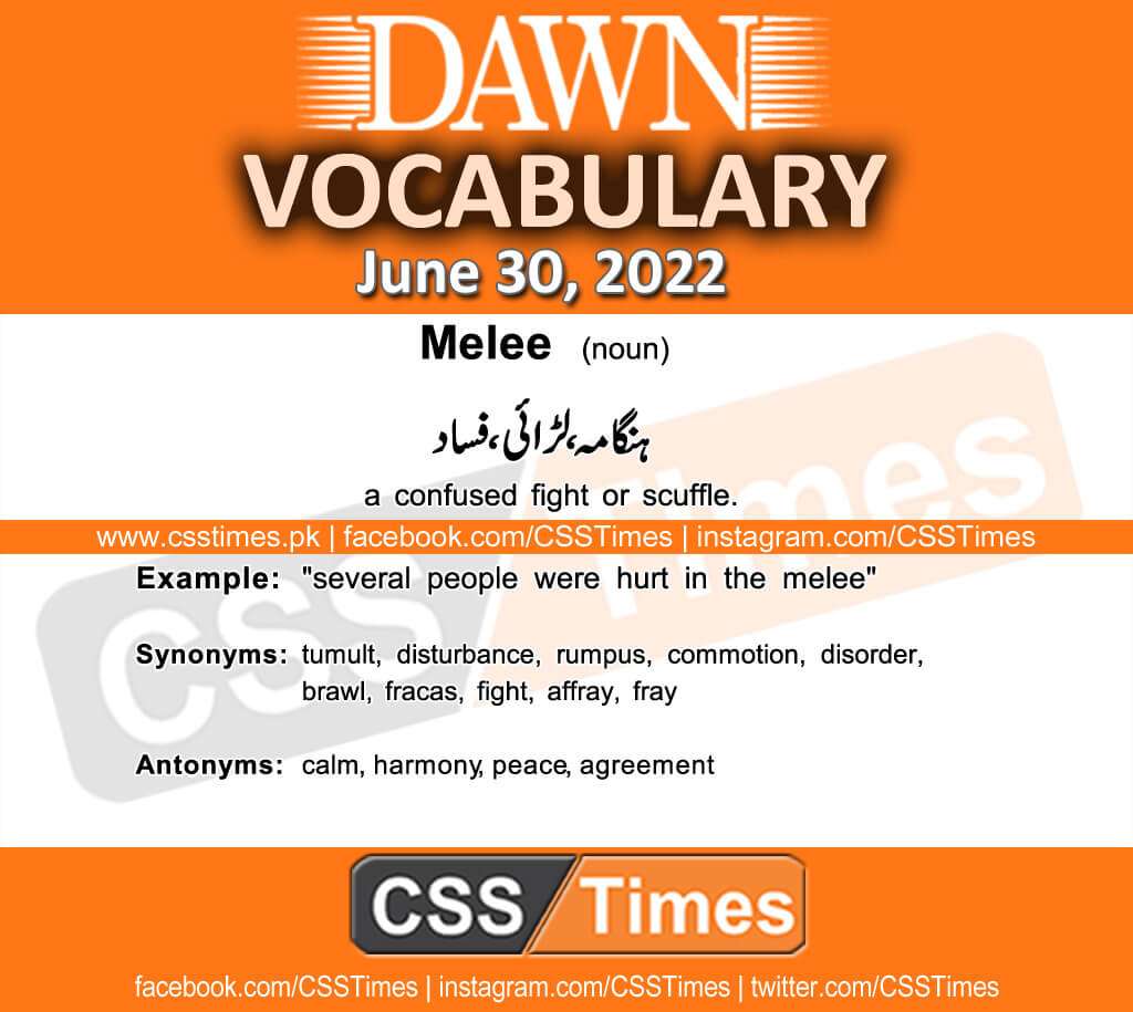 Daily DAWN News Vocabulary with Urdu Meaning (30 June 2022)