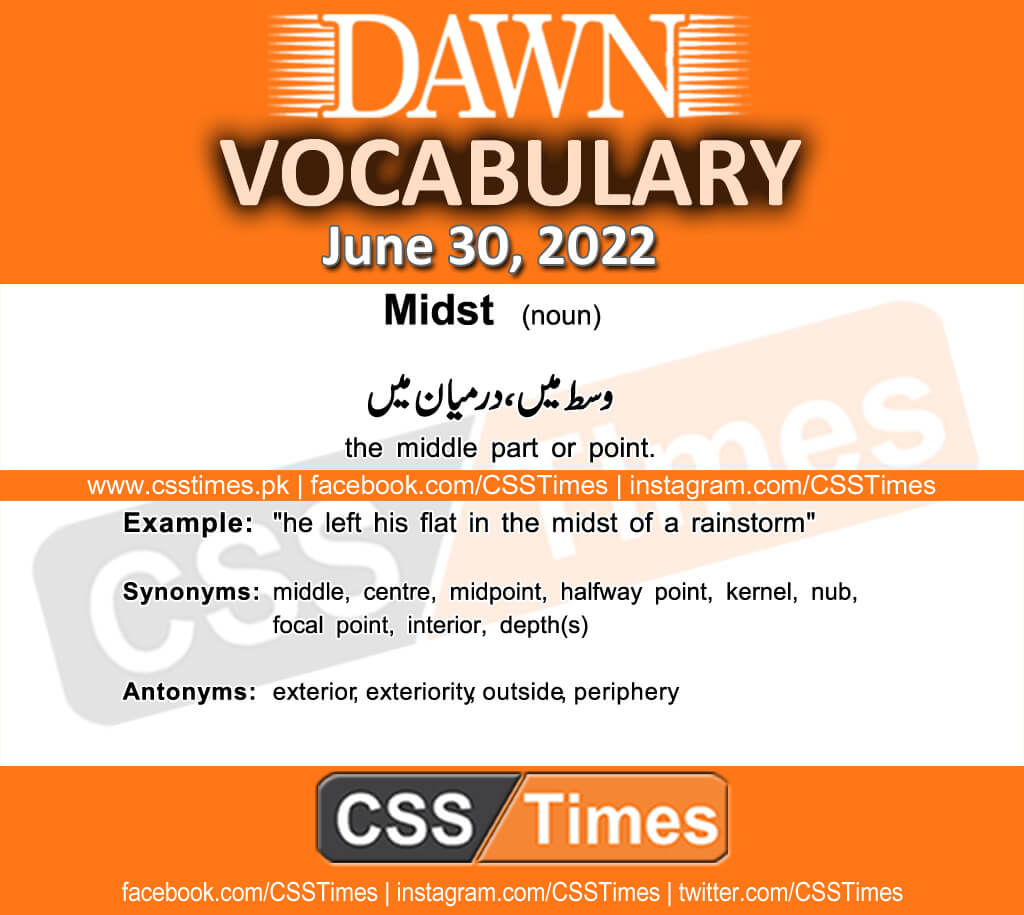 Daily DAWN News Vocabulary with Urdu Meaning (30 June 2022)