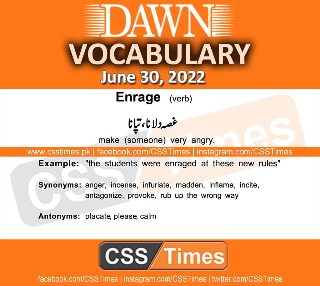 Daily DAWN News Vocabulary with Urdu Meaning (30 June 2022)