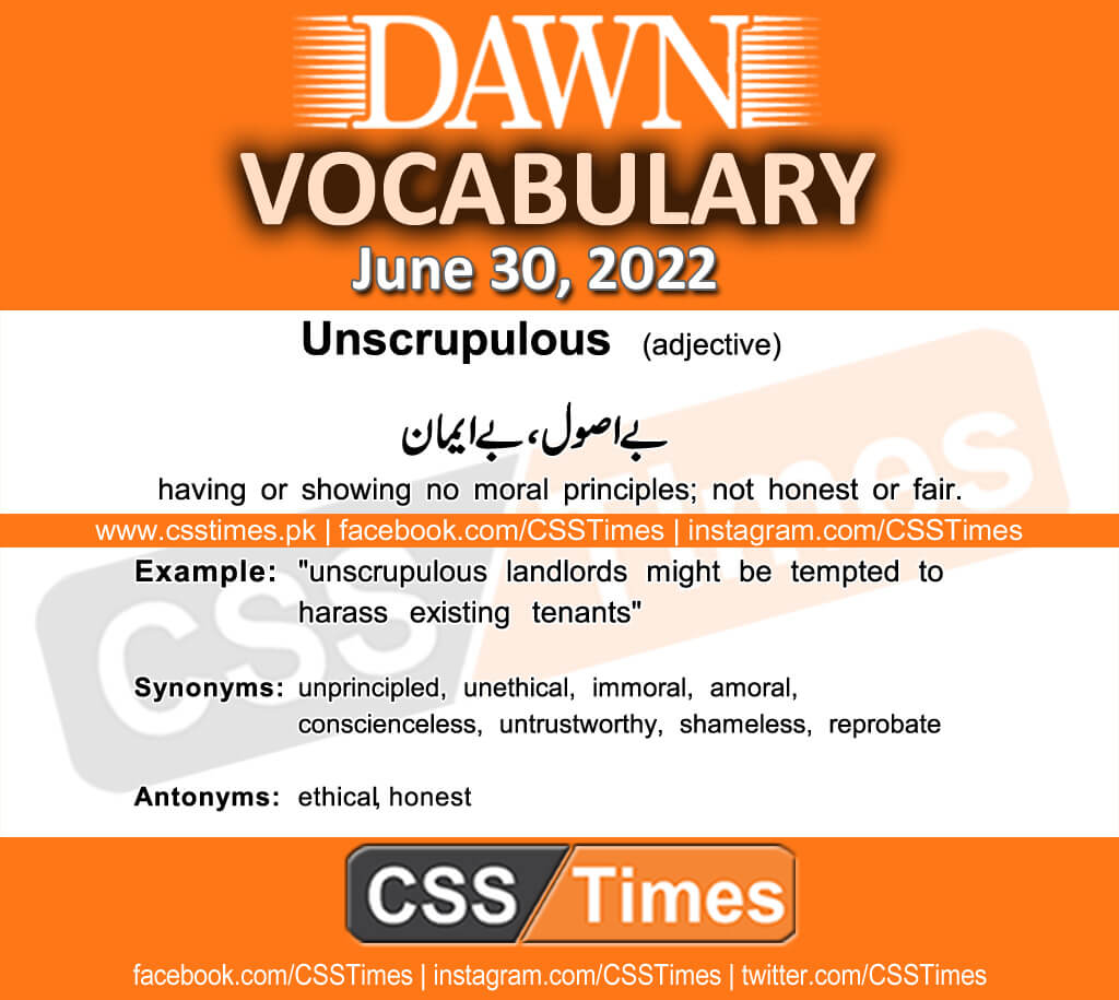 Daily DAWN News Vocabulary with Urdu Meaning (30 June 2022)