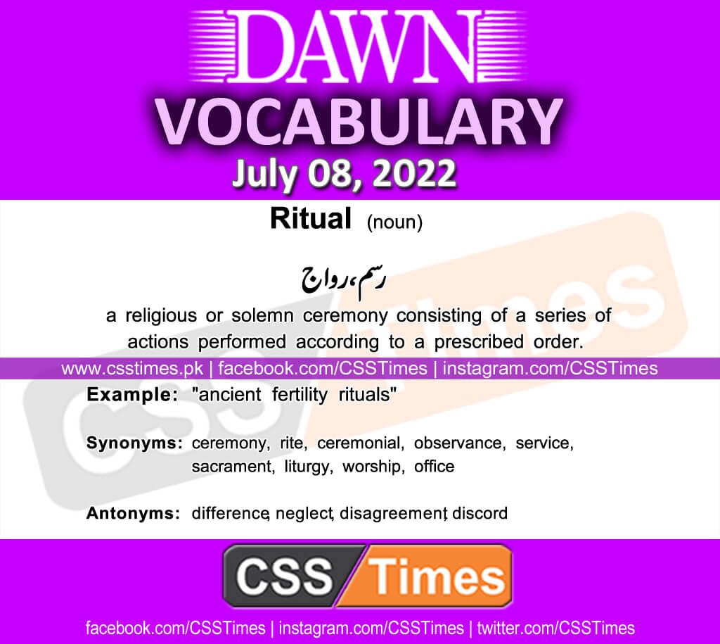 Daily DAWN News Vocabulary with Urdu Meaning (07 July 2022)