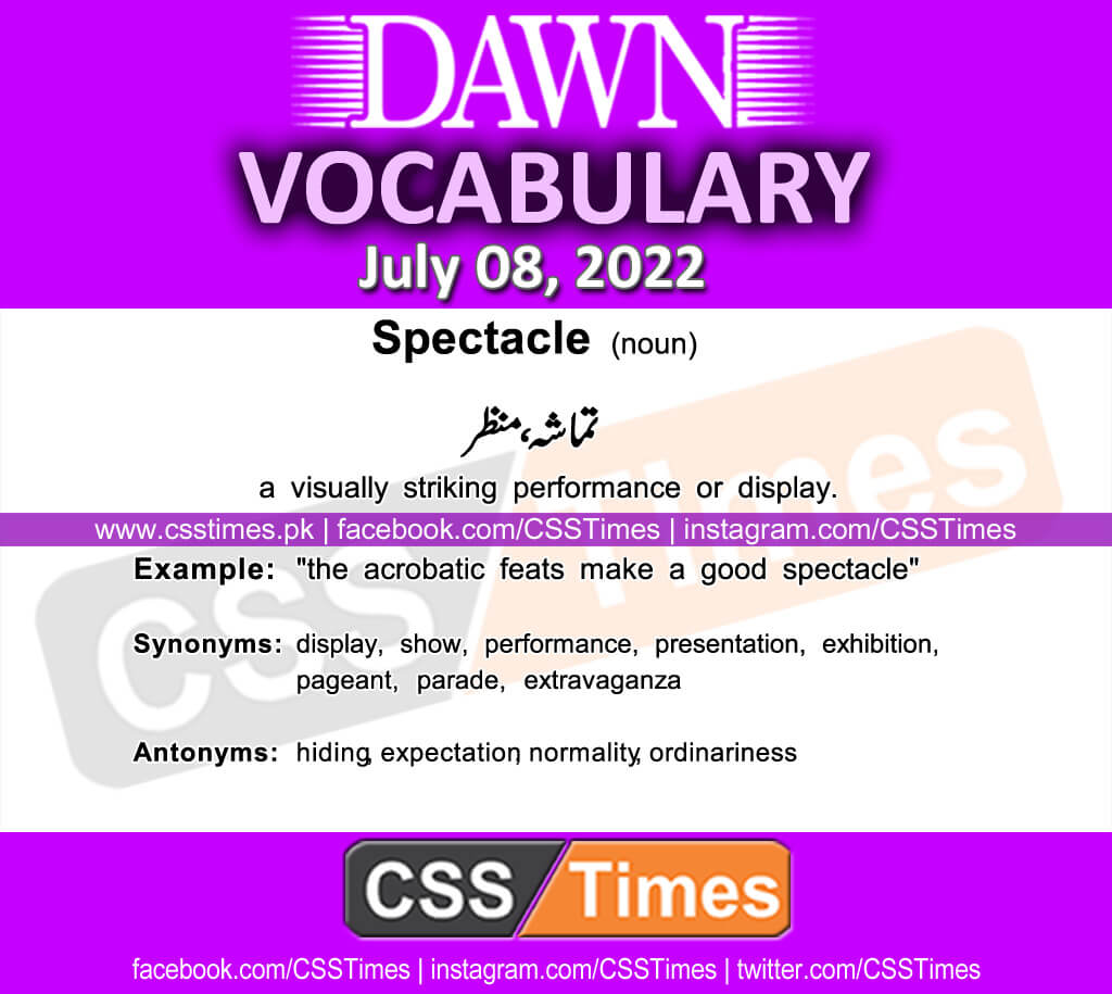 Daily DAWN News Vocabulary with Urdu Meaning (07 July 2022)