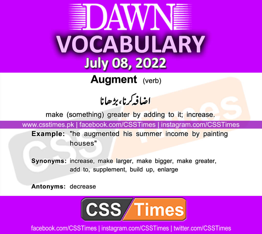 Daily DAWN News Vocabulary with Urdu Meaning (07 July 2022)