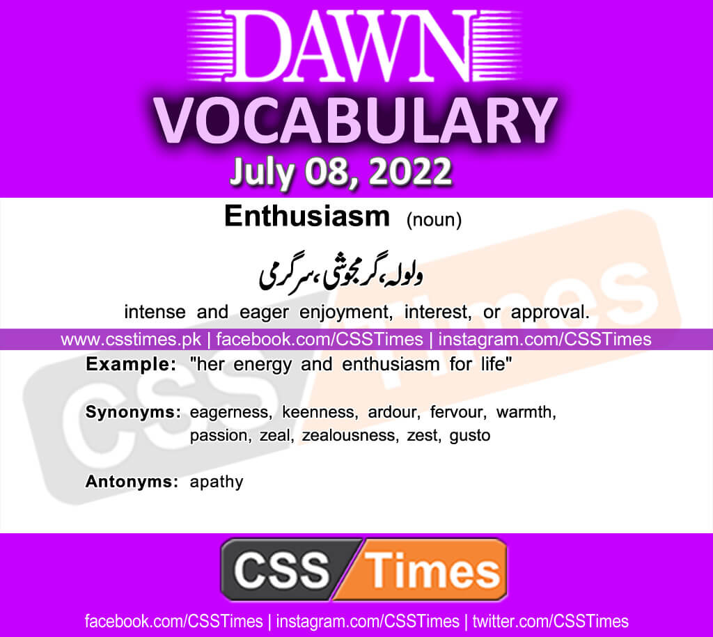 Daily DAWN News Vocabulary with Urdu Meaning (07 July 2022)