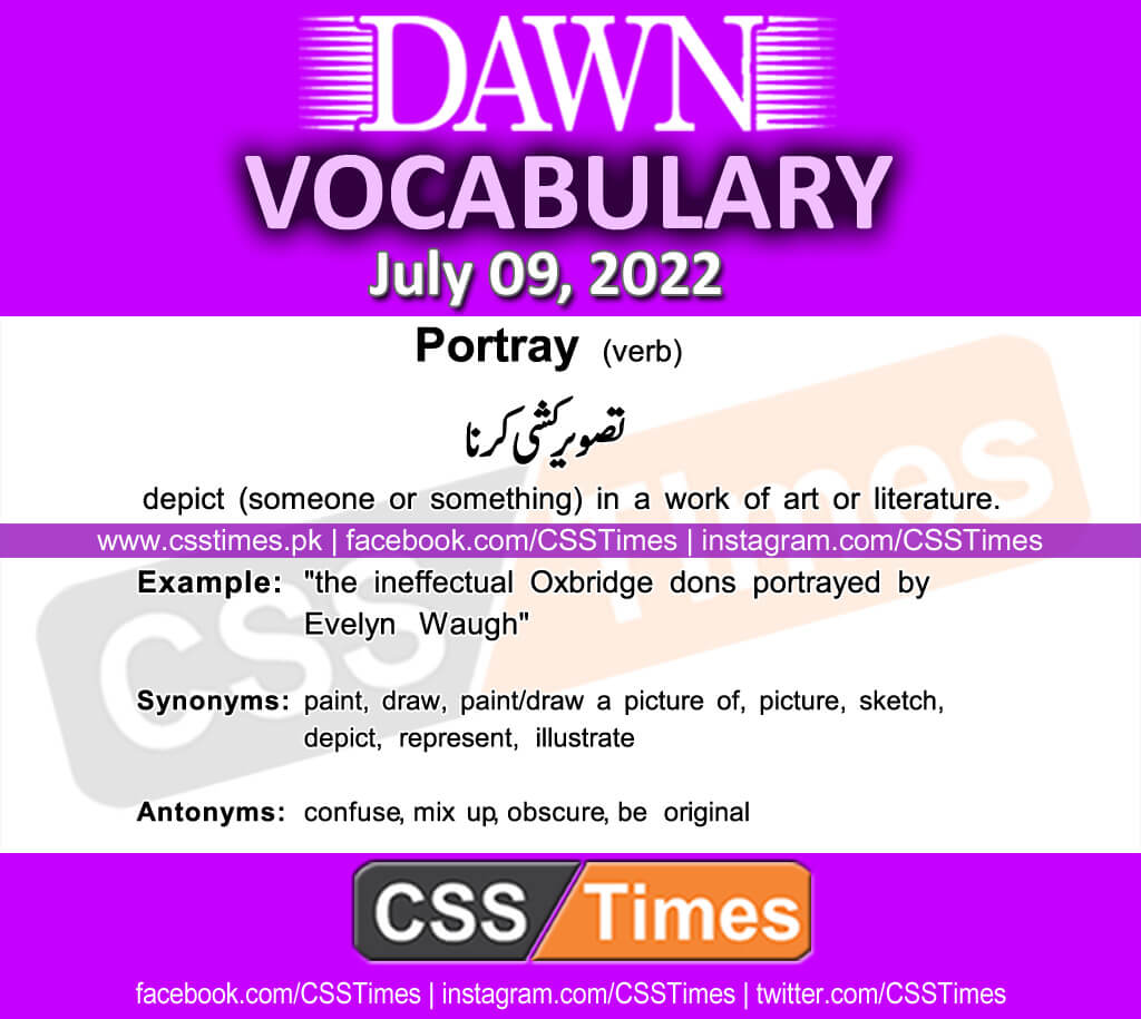 Daily DAWN News Vocabulary with Urdu Meaning (09 July 2022)