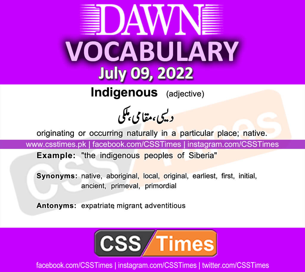 Daily DAWN News Vocabulary with Urdu Meaning (09 July 2022)