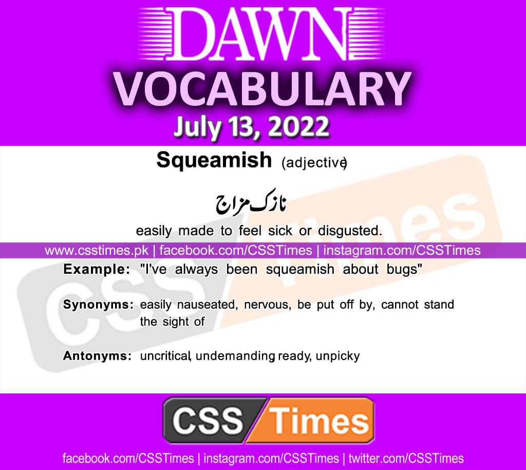 Daily DAWN News Vocabulary with Urdu Meaning (13 July 2022)