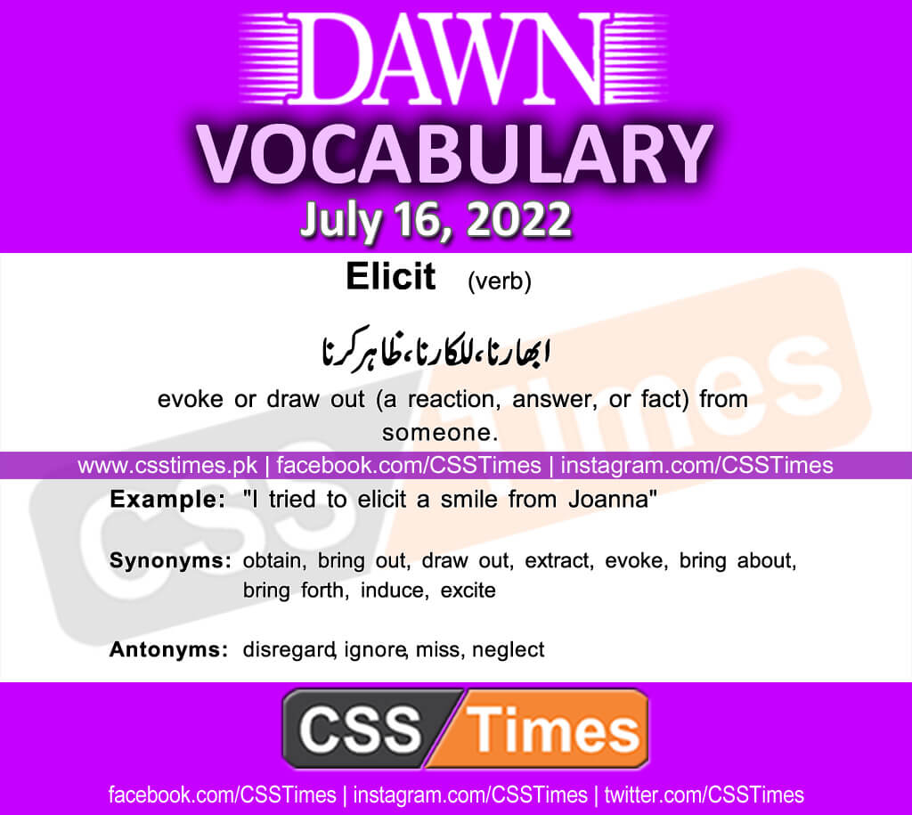 Daily DAWN News Vocabulary with Urdu Meaning (16 July 2022)