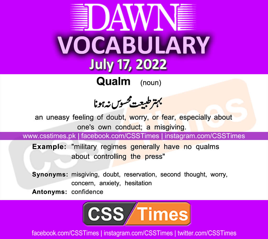 Daily DAWN News Vocabulary with Urdu Meaning (17 July 2022)