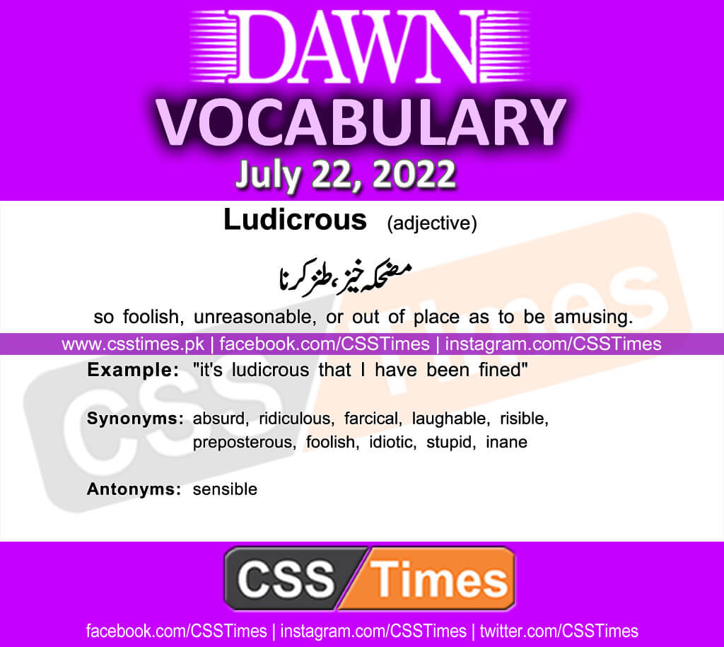 Daily DAWN News Vocabulary with Urdu Meaning (22 July 2022)