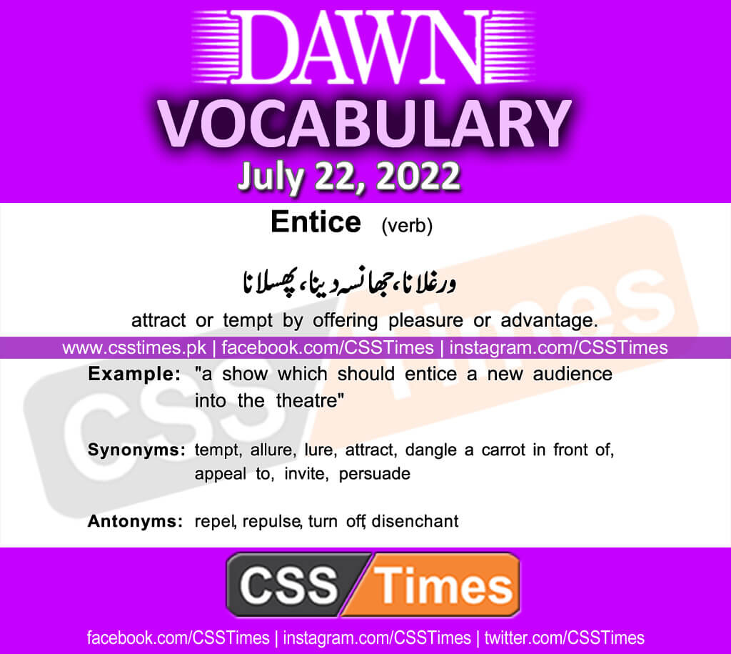 Daily DAWN News Vocabulary with Urdu Meaning (22 July 2022)