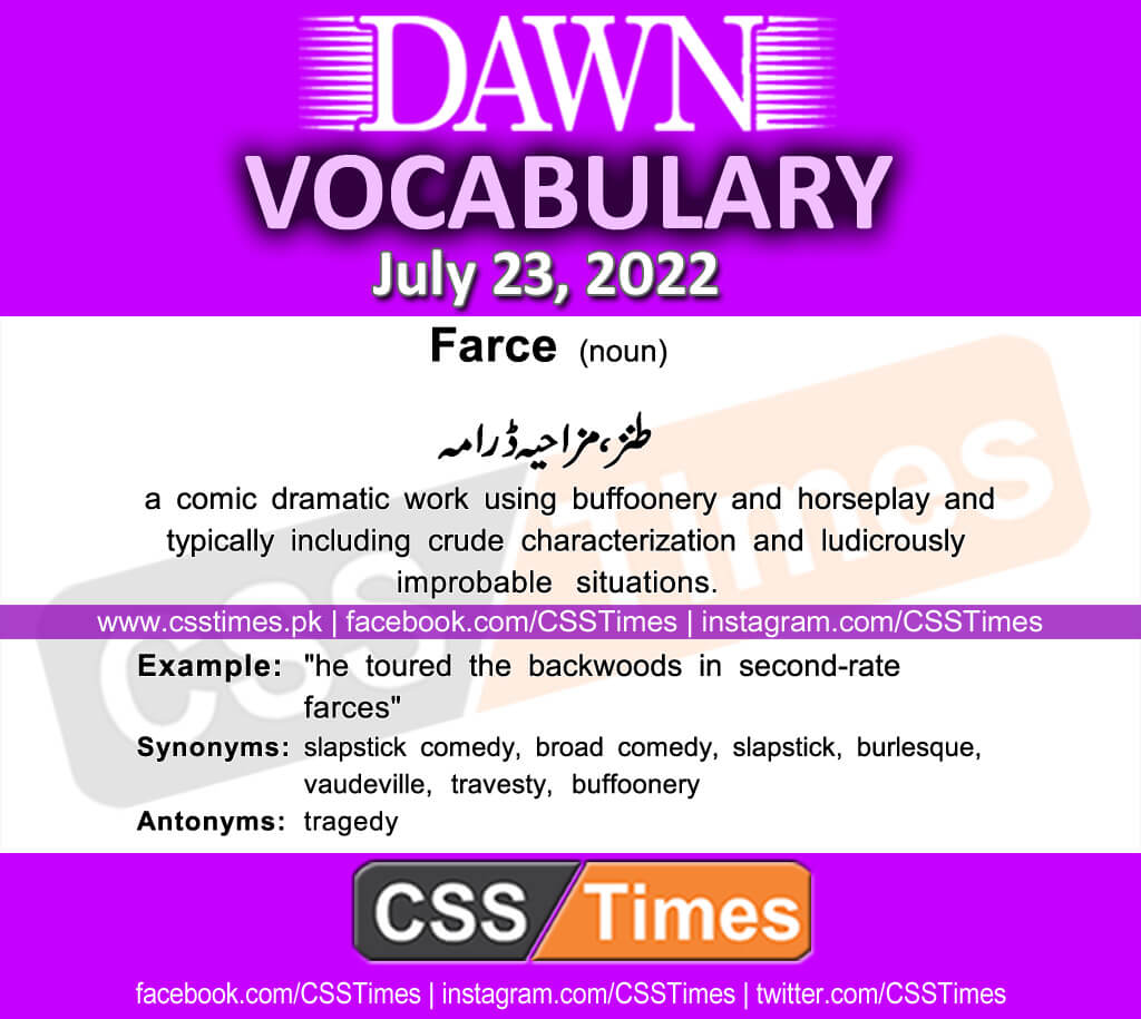 Daily DAWN News Vocabulary with Urdu Meaning (23 July 2022)