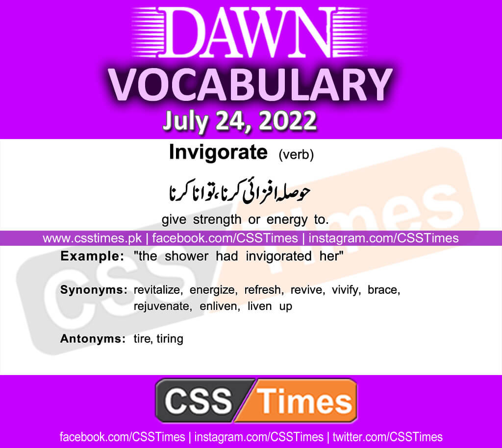 Daily DAWN News Vocabulary with Urdu Meaning (24 July 2022)