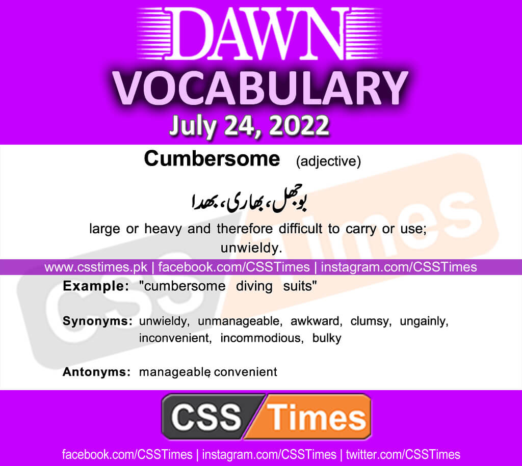 Daily DAWN News Vocabulary with Urdu Meaning (24 July 2022)