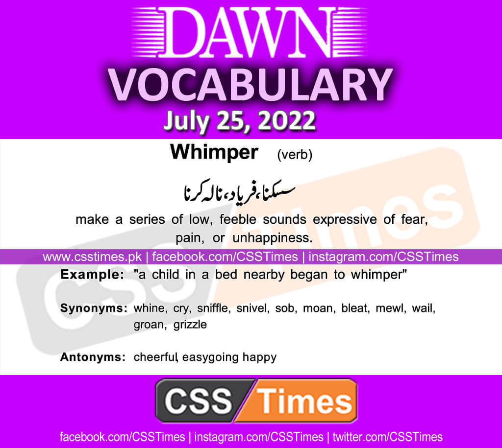 Daily DAWN News Vocabulary with Urdu Meaning (25 July 2022)