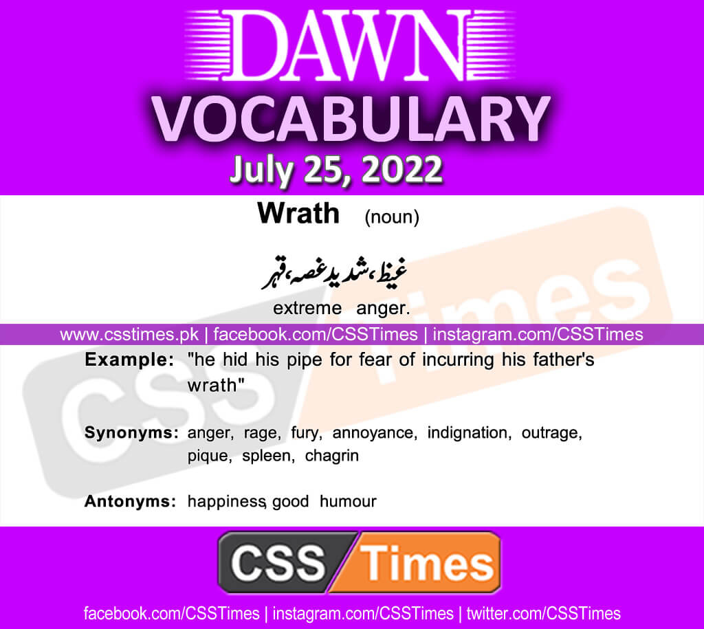 Daily DAWN News Vocabulary with Urdu Meaning (25 July 2022)