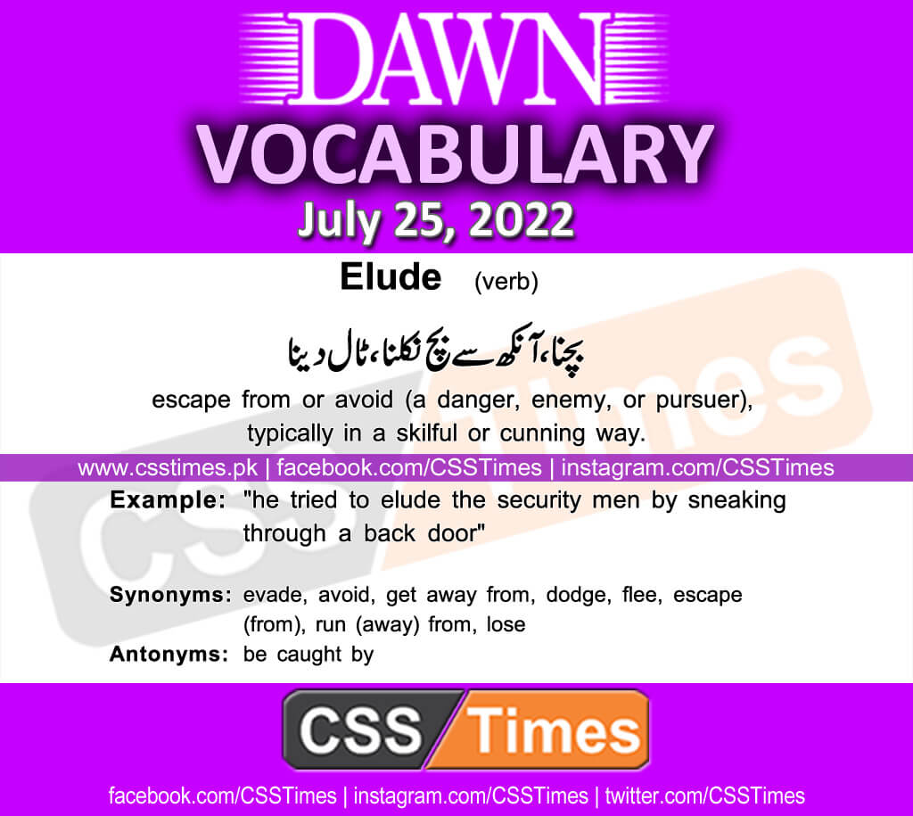 Daily DAWN News Vocabulary with Urdu Meaning (25 July 2022)