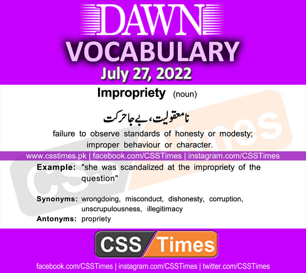Daily DAWN News Vocabulary with Urdu Meaning (27 July 2022)