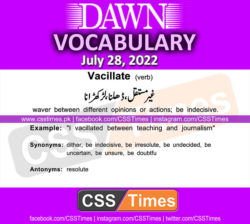 Daily DAWN News Vocabulary with Urdu Meaning (28 July 2022)