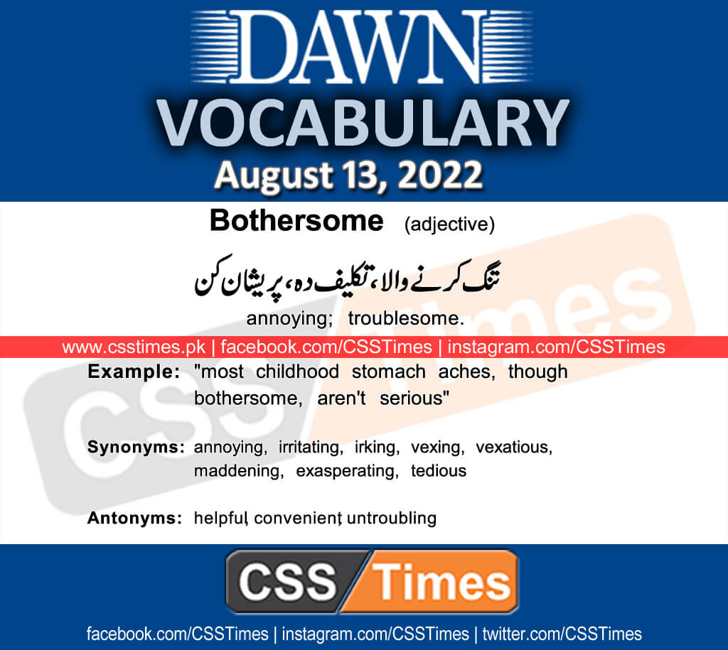 Daily DAWN News Vocabulary with Urdu Meaning (13 August 2022)