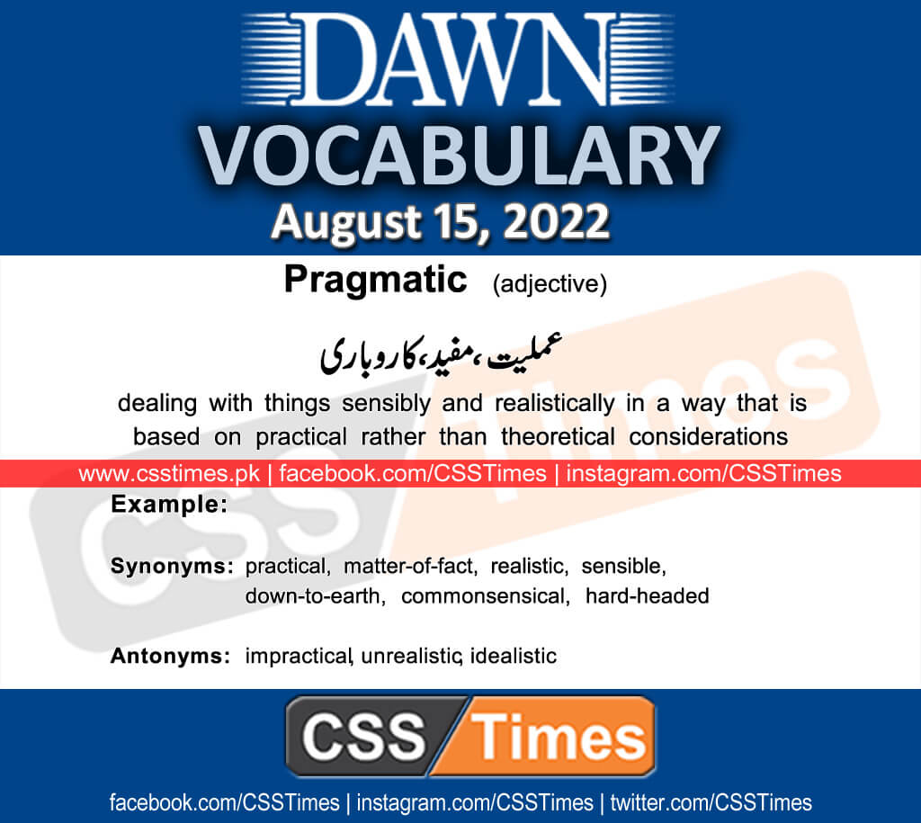 Daily DAWN News Vocabulary with Urdu Meaning (15 August 2022)