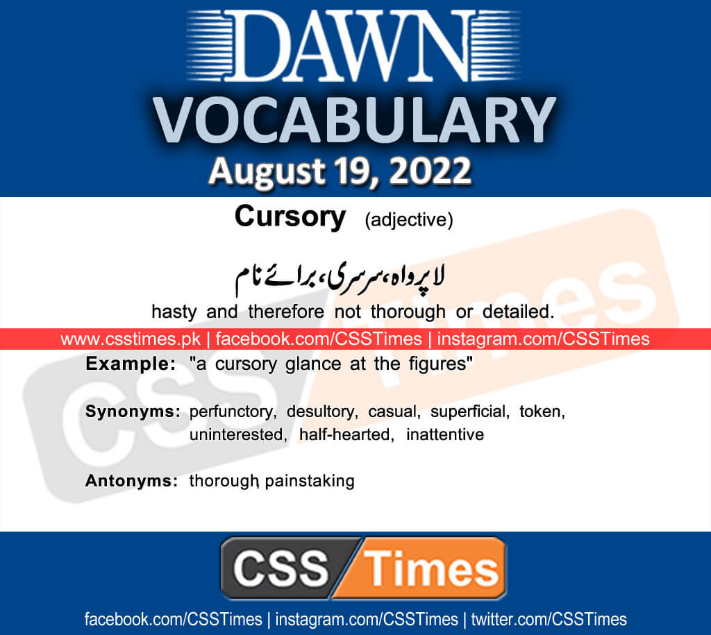 Daily DAWN News Vocabulary with Urdu Meaning (19 August 2022)